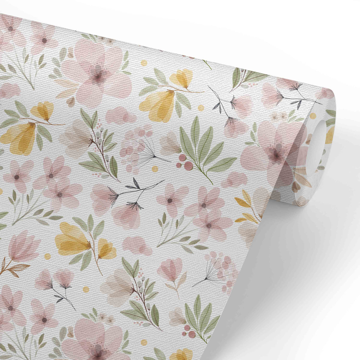Maeve's Mauve & Mustard Floral Removable Wallpaper