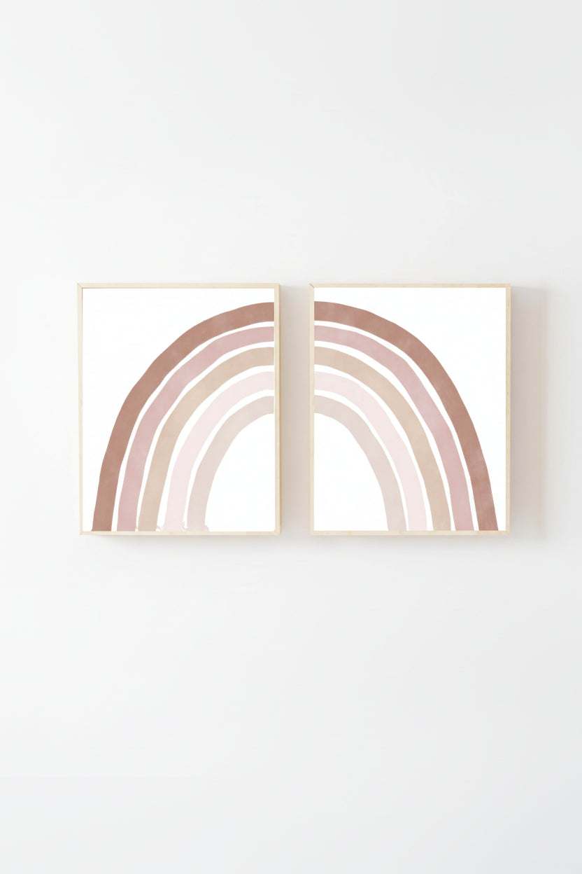 Neutral Rainbow Bundled Digital Nursery Art