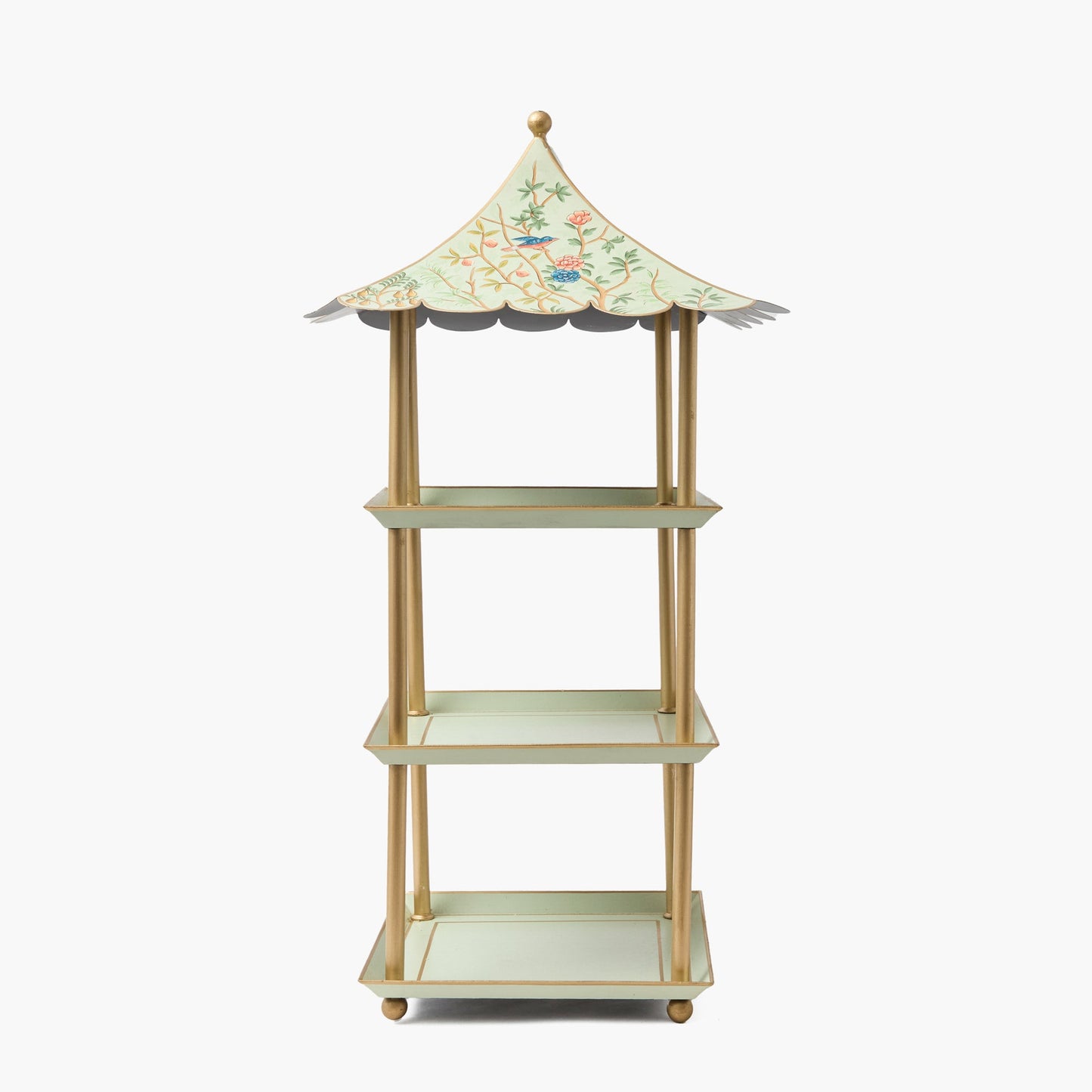 Chinoiserie Tole Three Tier Pagoda Stand