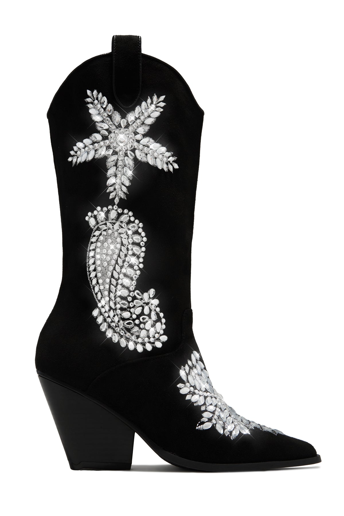 Rock The Rodeo Embellished Cowgirl Boots - Black