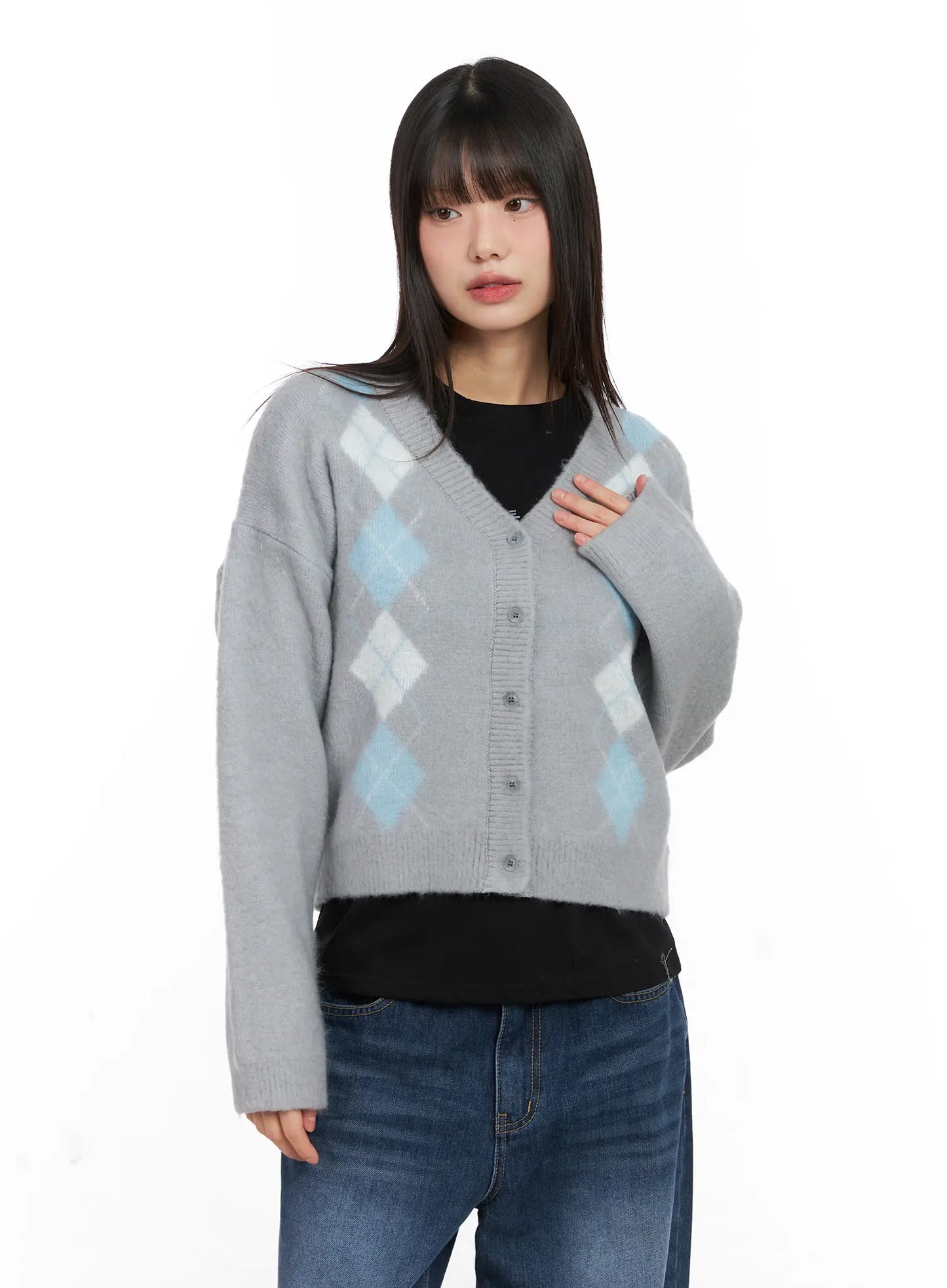Argyle Brush Cardigan CN521