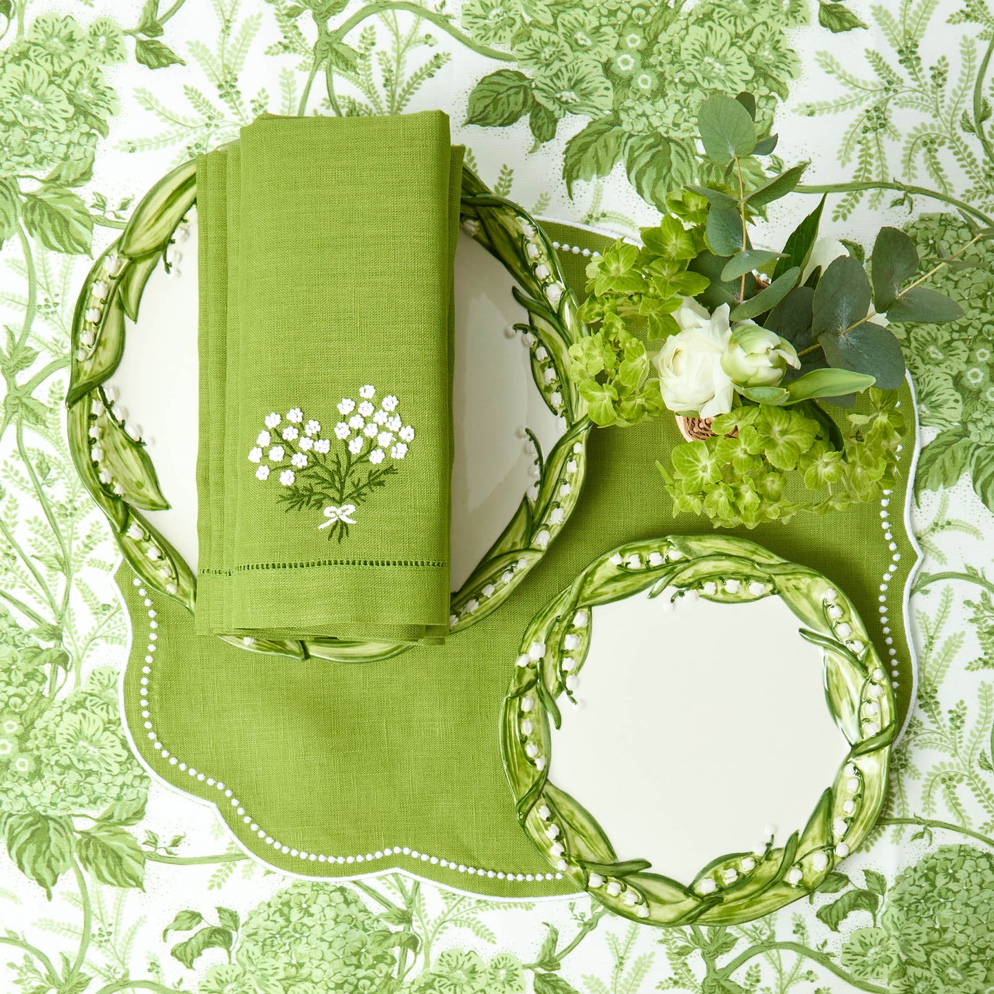 Green Eloise Linen Placemats (Set of 4)
