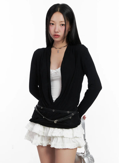 Casual V-Neck Long Sleeve Top CN528
