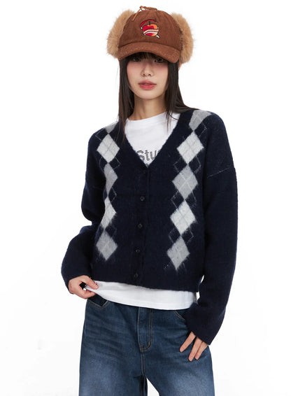 Argyle Brush Cardigan CN521