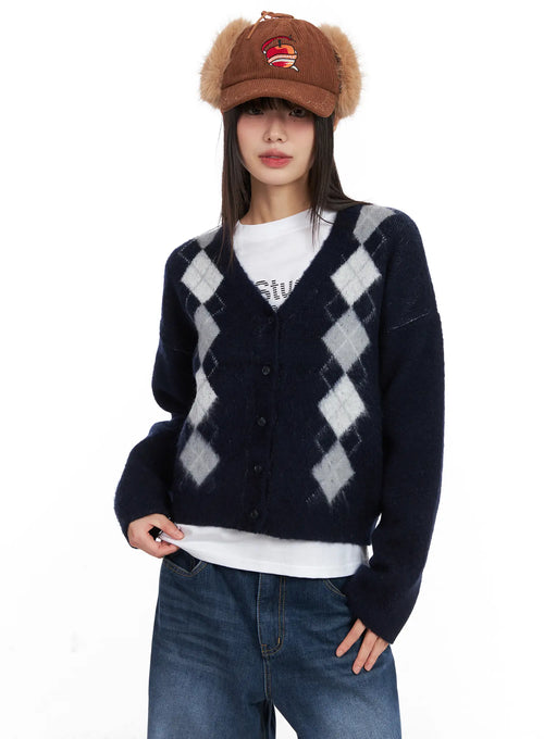 Argyle Brush Cardigan CN521