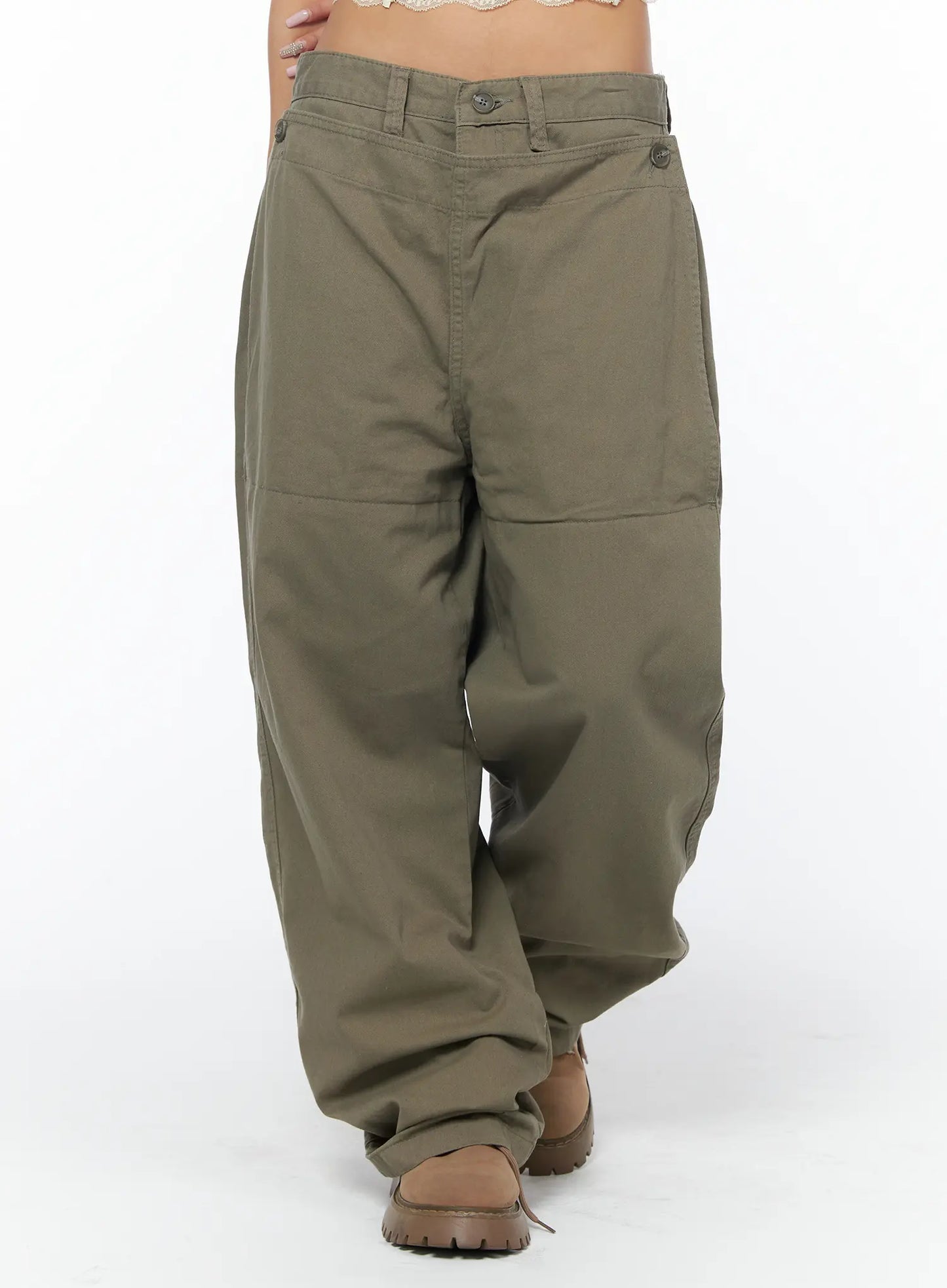 Adjustable Wide Leg Cargo Pants CA516