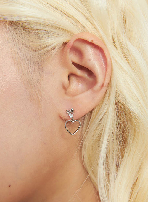 Adorable Heart Ribbon Earrings IF527