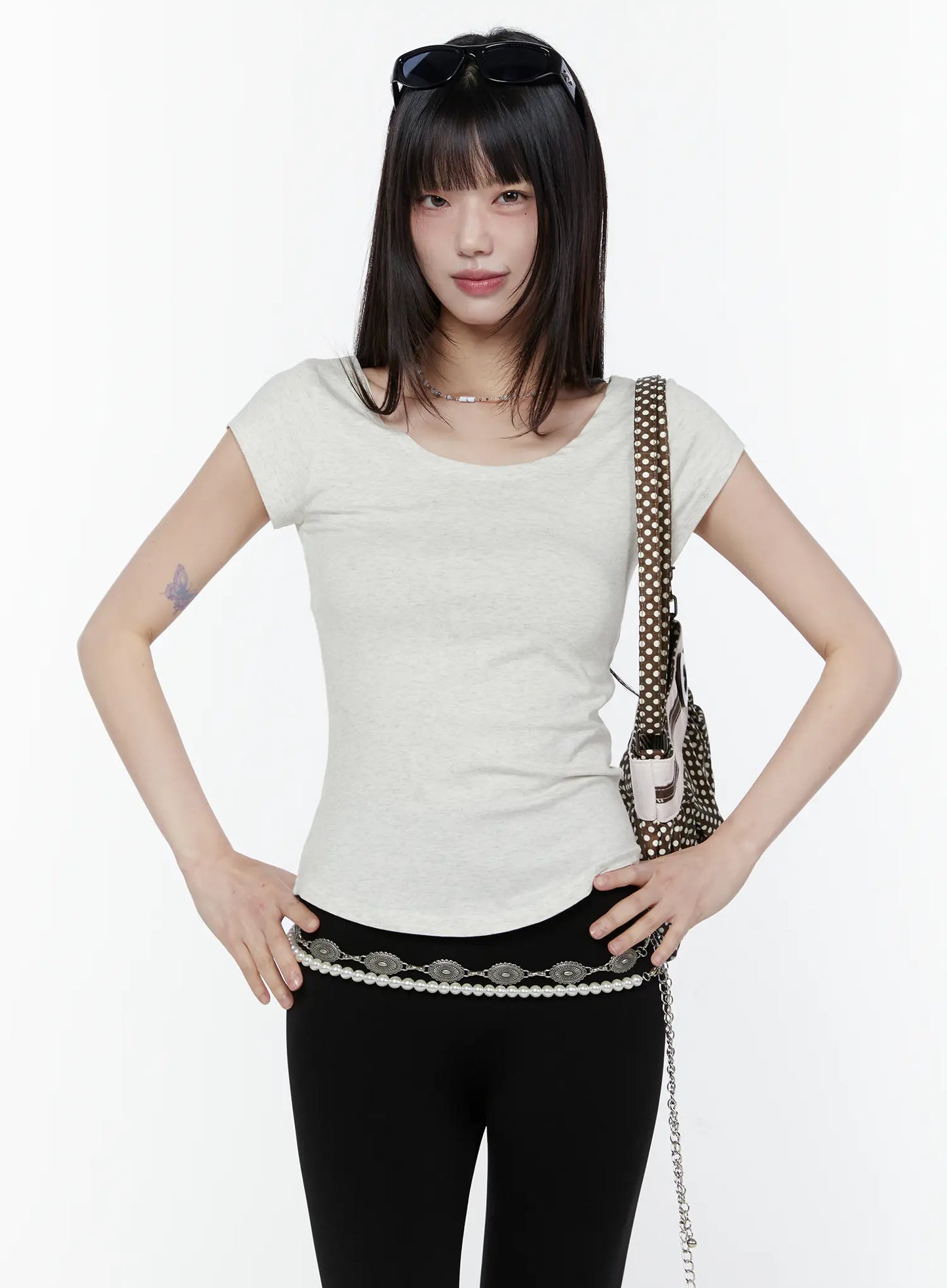 Basic Scoop Neck Short Sleeve Tee CU508