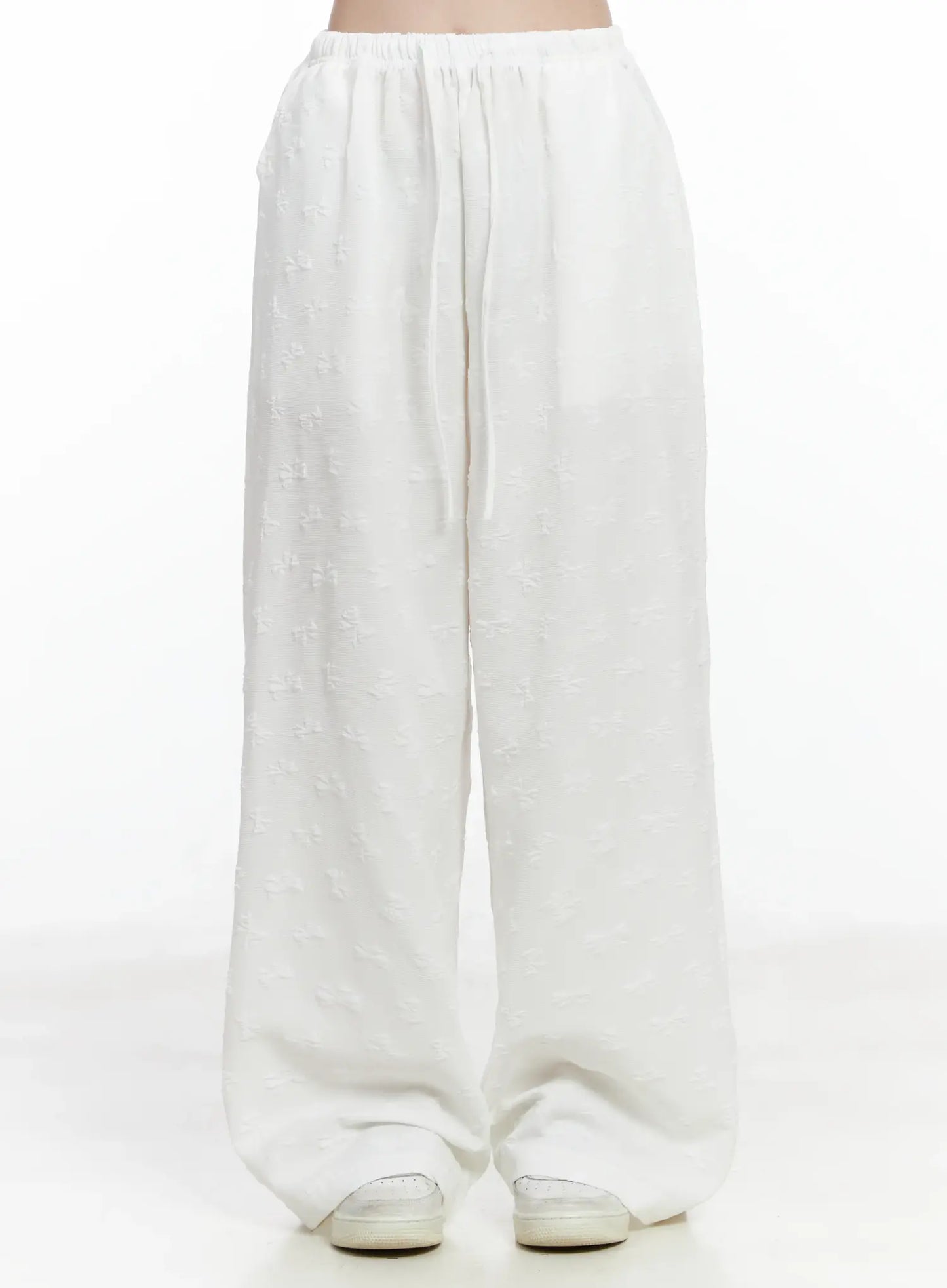 Bow Embossed Wide Pants IF525
