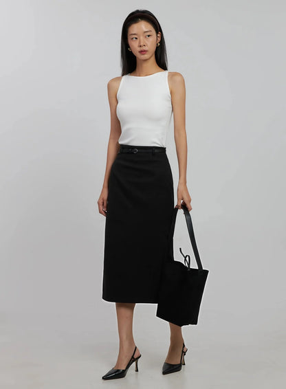 Boatneck Crop Tank Top IJ508