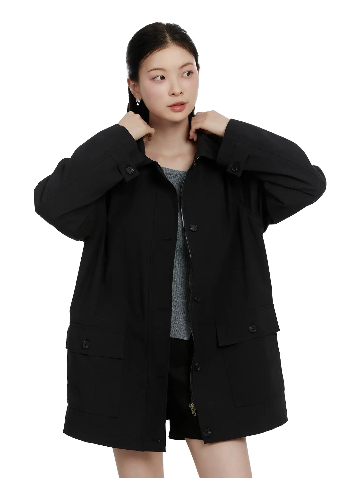 Chic Oversized Cotton Jacket F502