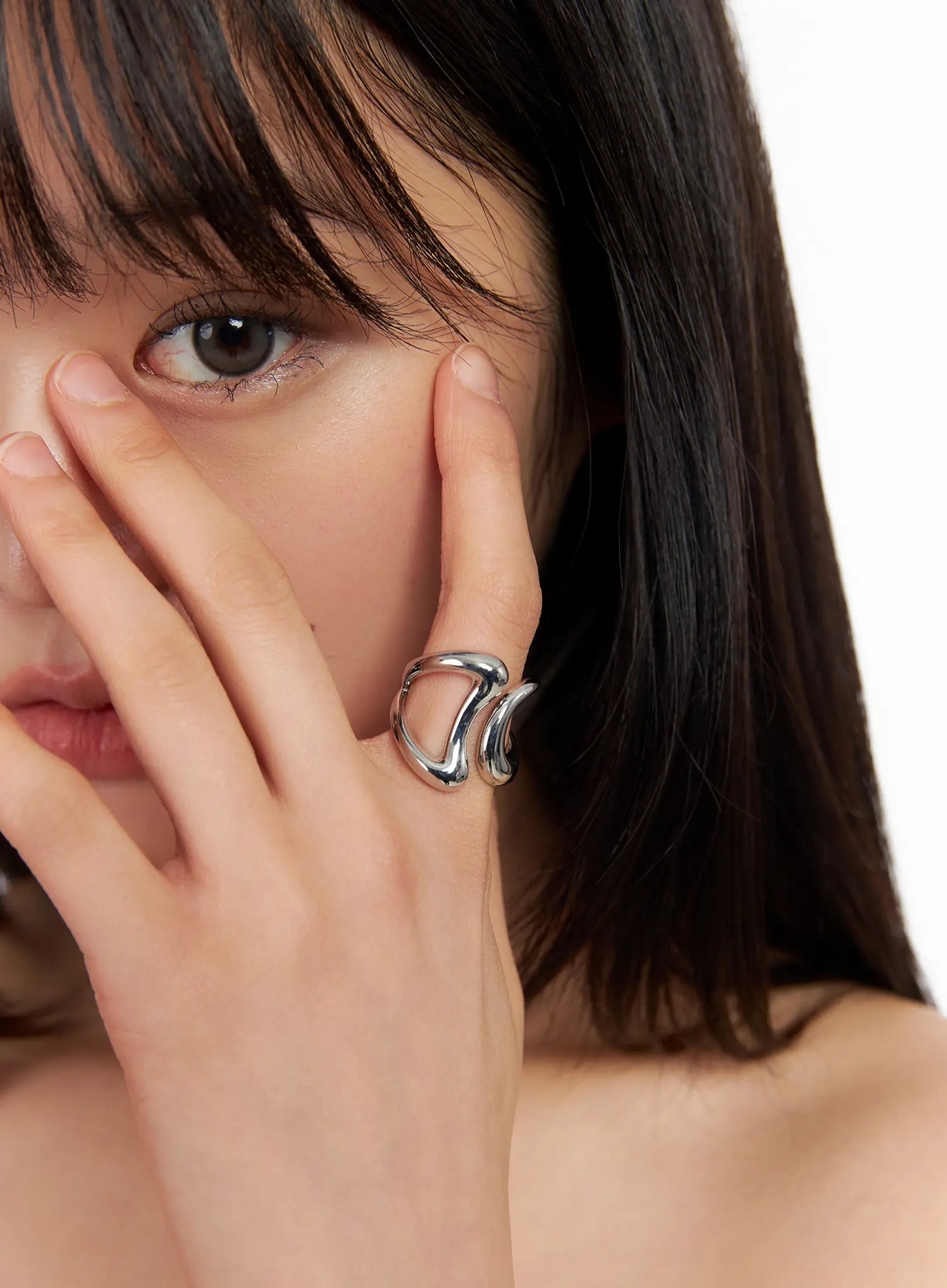 Abstract Double Twist Cuff Ring IM531