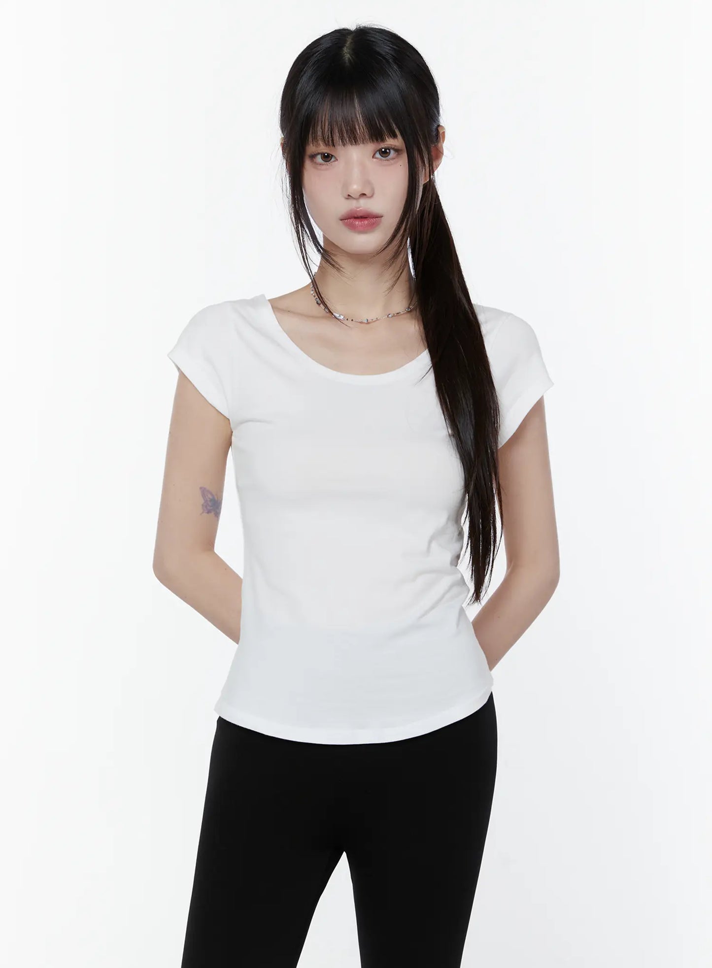 Basic Scoop Neck Short Sleeve Tee CU508