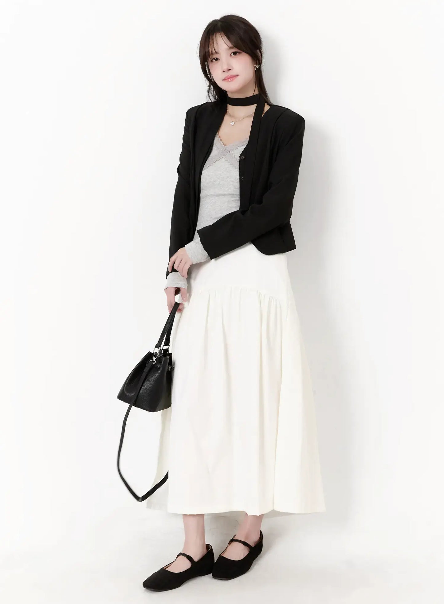 Chic U-Neck Crop Jacket with Scarf CM505