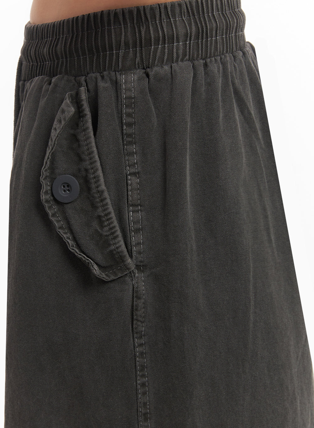 Cargo Washed Wide-Leg Sweatpants IY502
