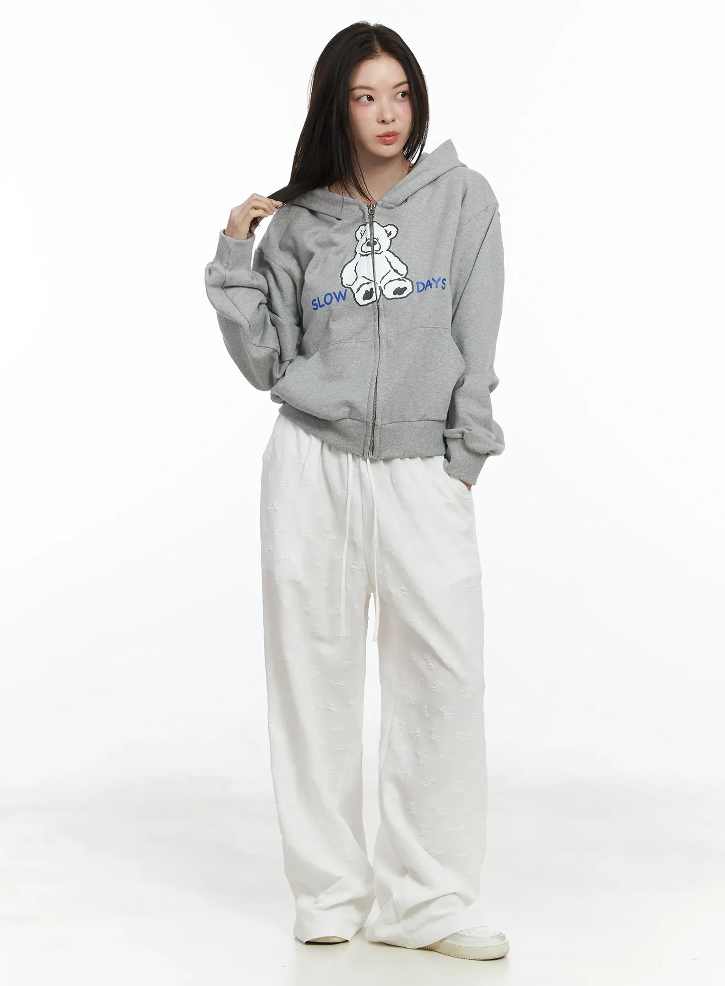 Bow Embossed Wide Pants IF525