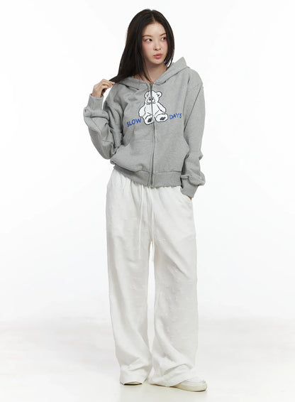 Bow Embossed Wide Pants IF525