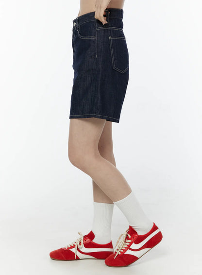 Classic High-Waist Denim Shorts IU505