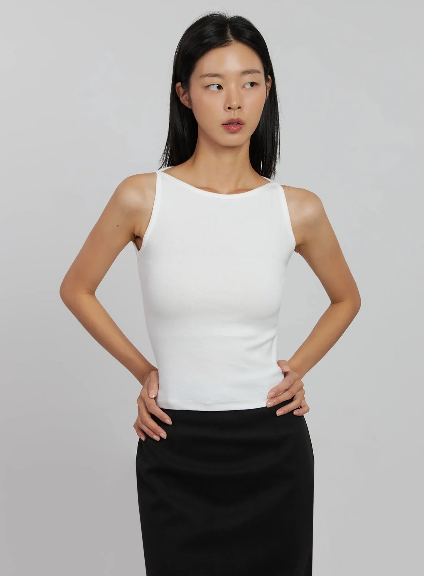 Boatneck Crop Tank Top IJ508