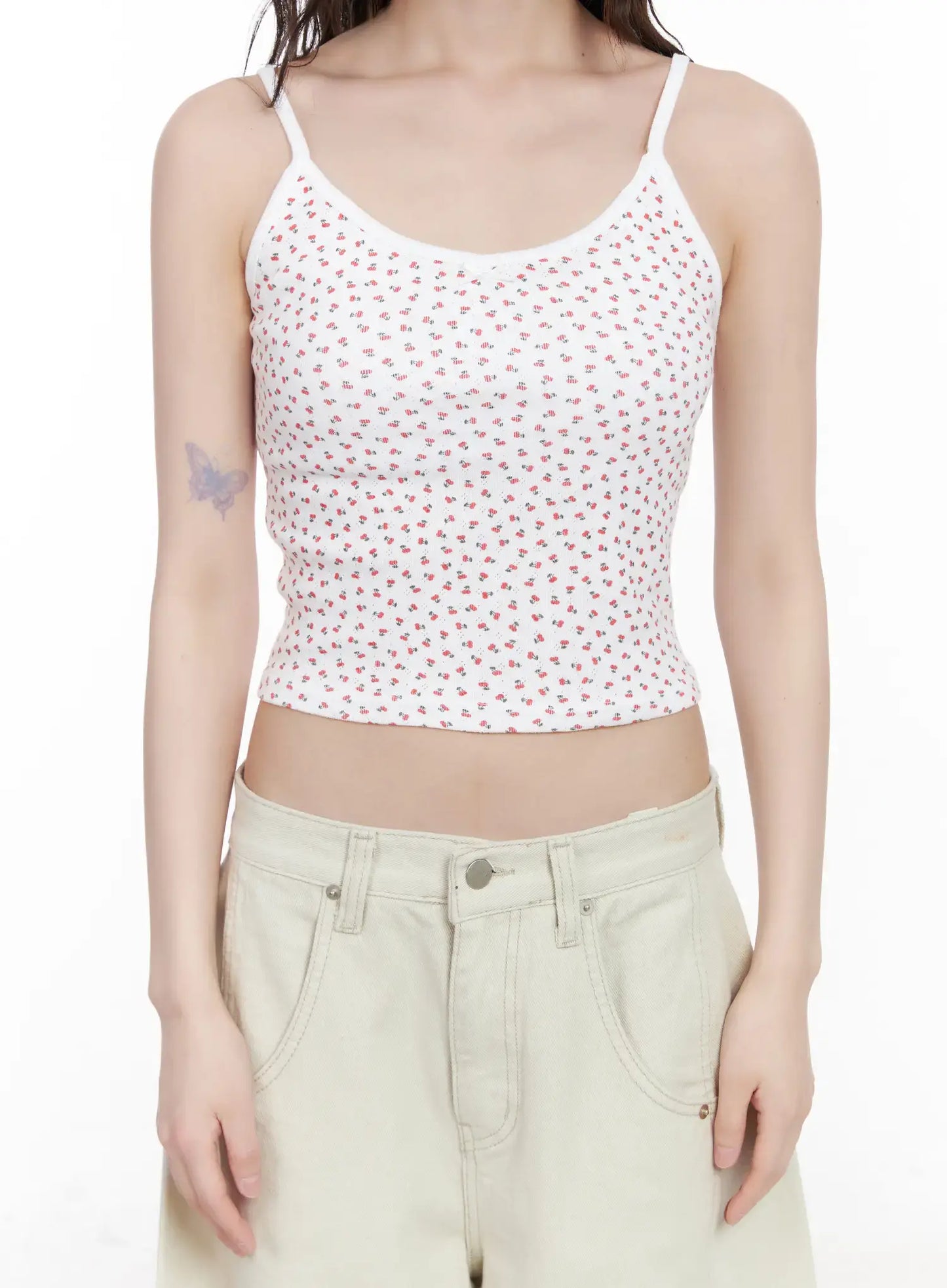 Cherry Print Ribbon Cami Top CM526