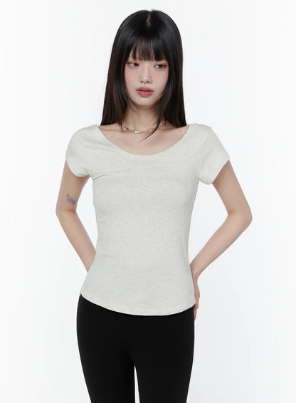Basic Scoop Neck Short Sleeve Tee CU508
