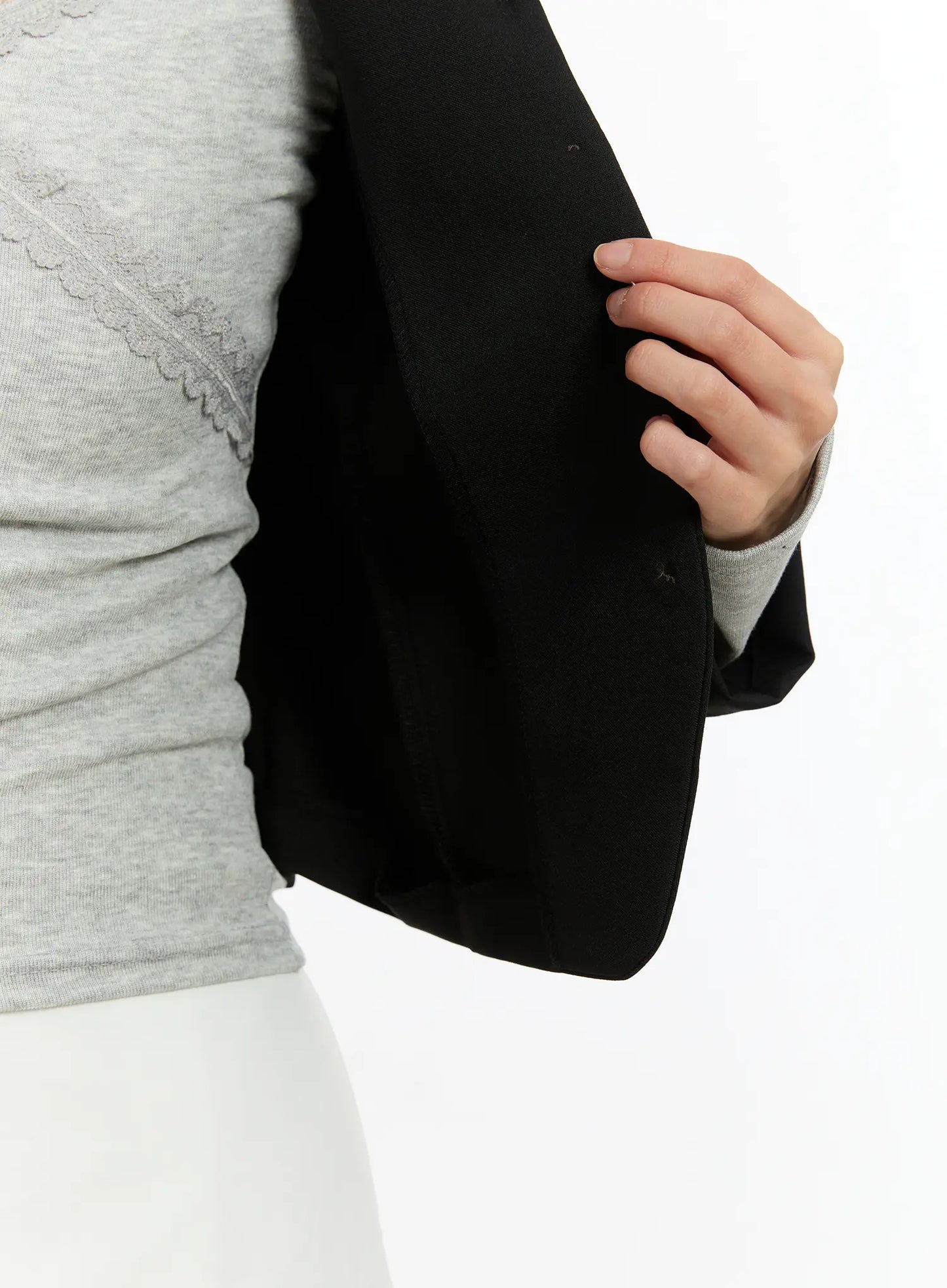 Chic U-Neck Crop Jacket with Scarf CM505