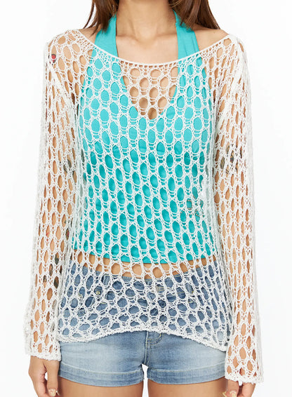 Chic Mesh Long Sleeve Top CU517