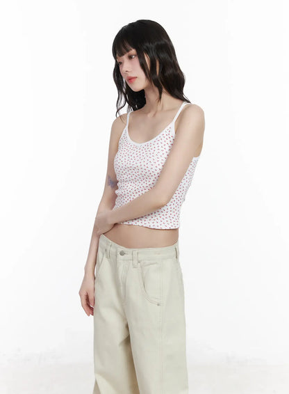 Cherry Print Ribbon Cami Top CM526