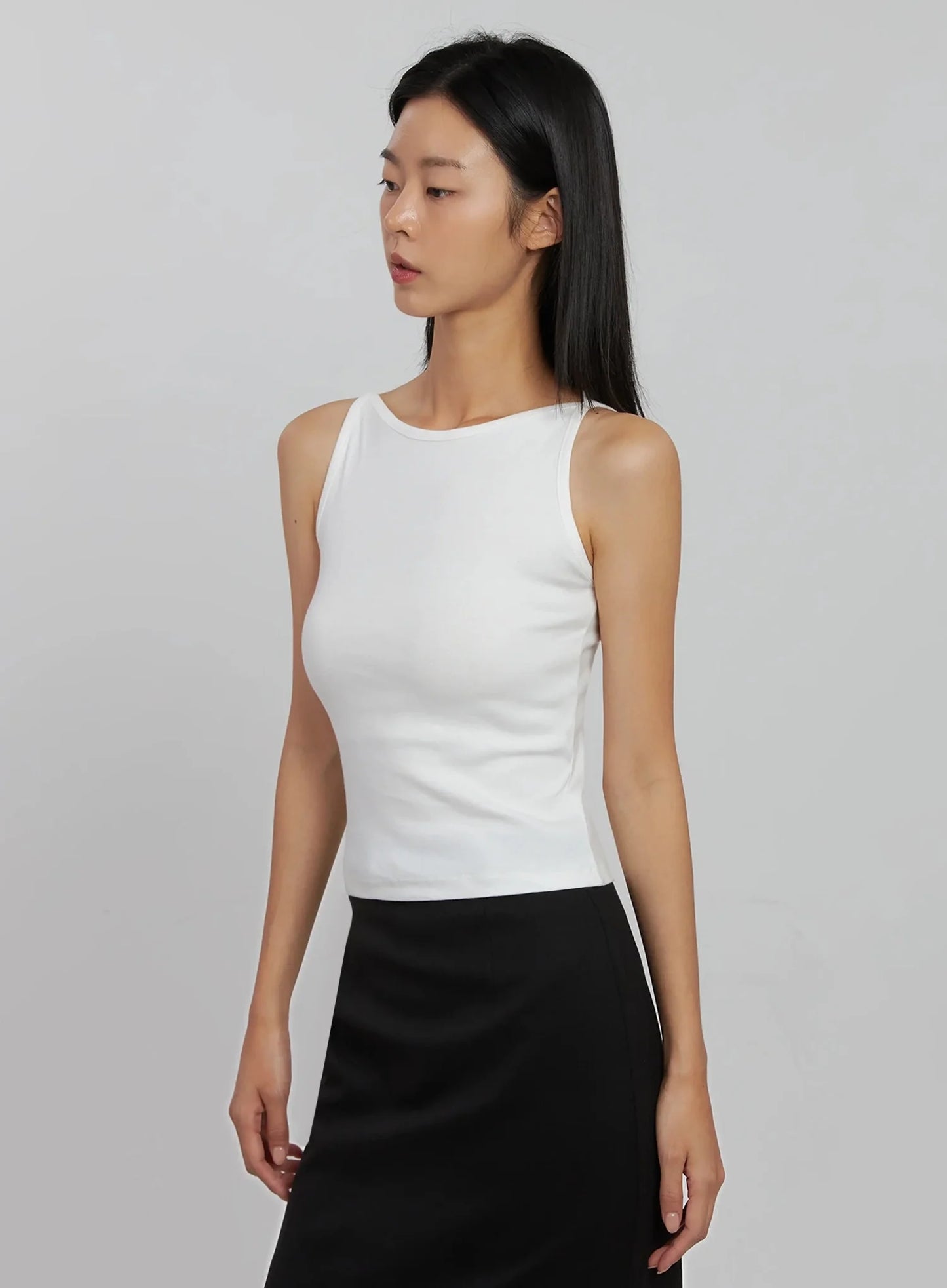 Boatneck Crop Tank Top IJ508