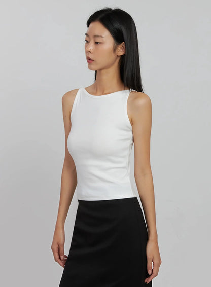 Boatneck Crop Tank Top IJ508