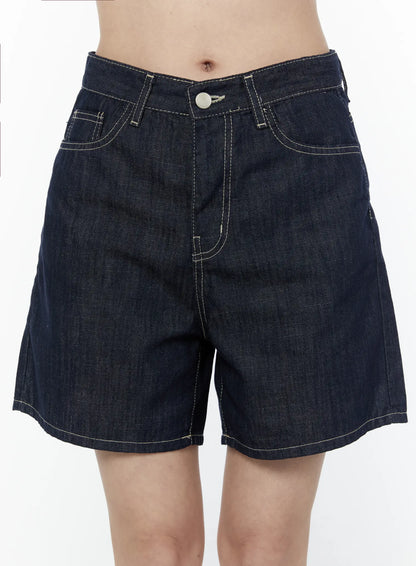 Classic High-Waist Denim Shorts IU505