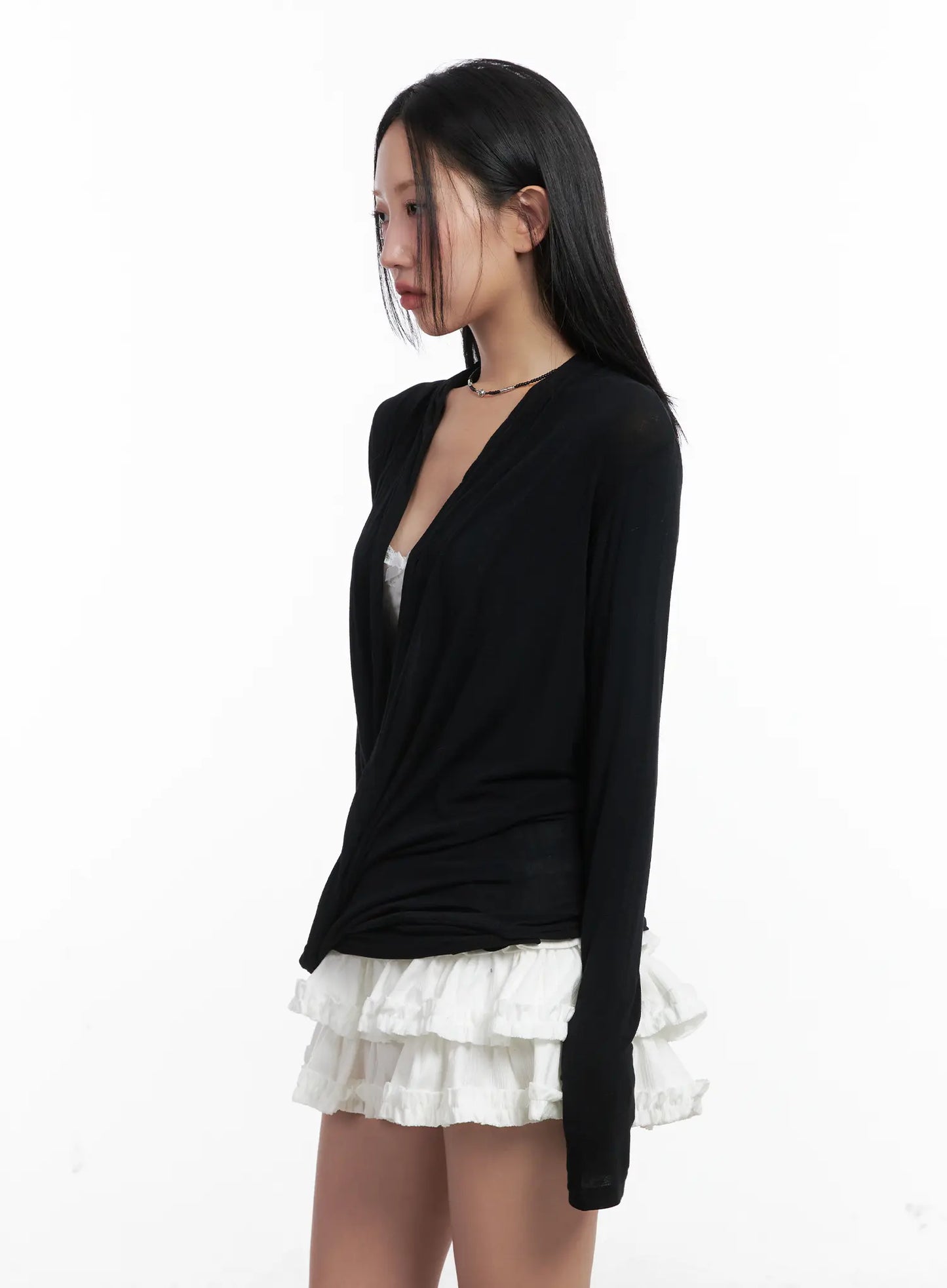 Casual V-Neck Long Sleeve Top CN528