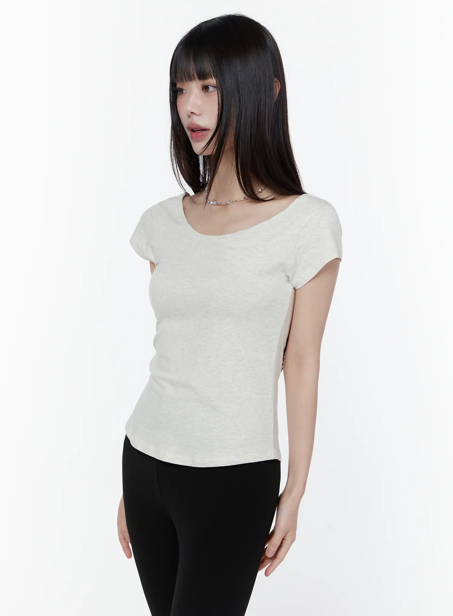 Basic Scoop Neck Short Sleeve Tee CU508