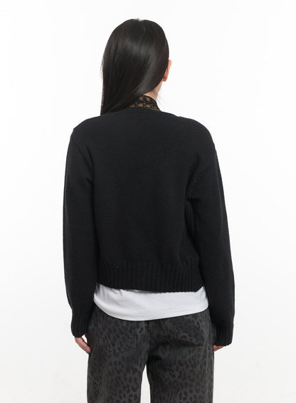 Classic Button V-Neck Cardigan CF524