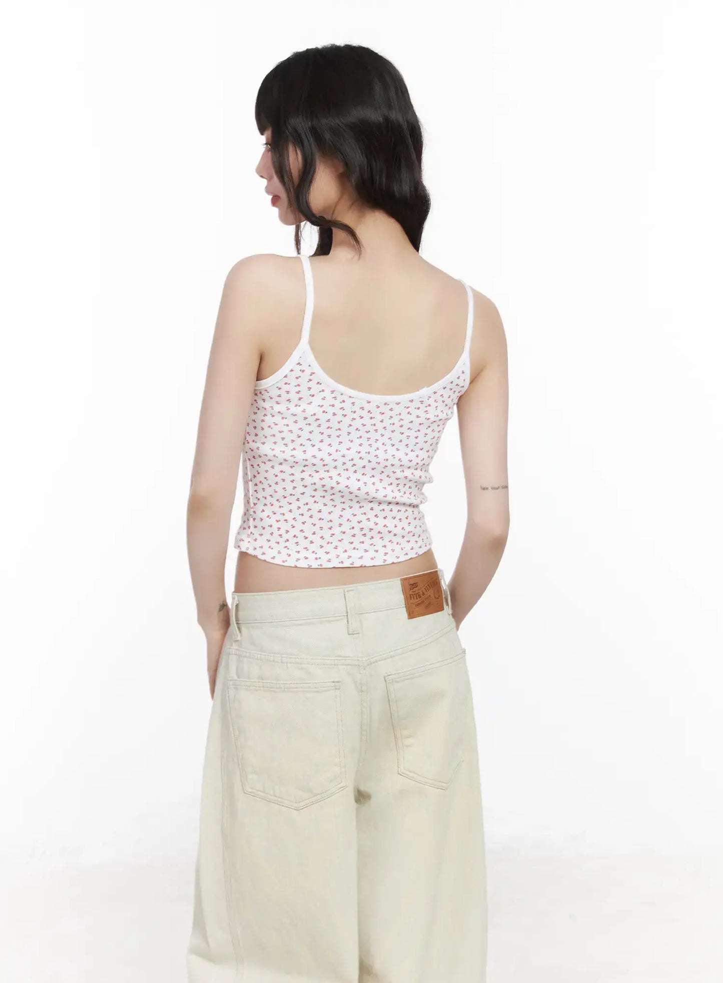 Cherry Print Ribbon Cami Top CM526