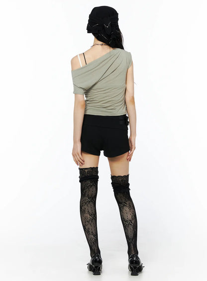 Buckle Detail Folding Shorts CU511