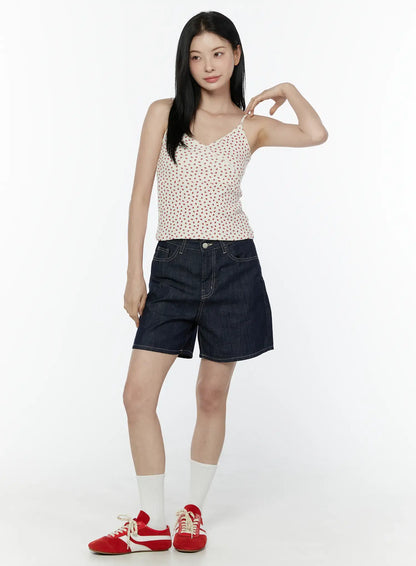Classic High-Waist Denim Shorts IU505