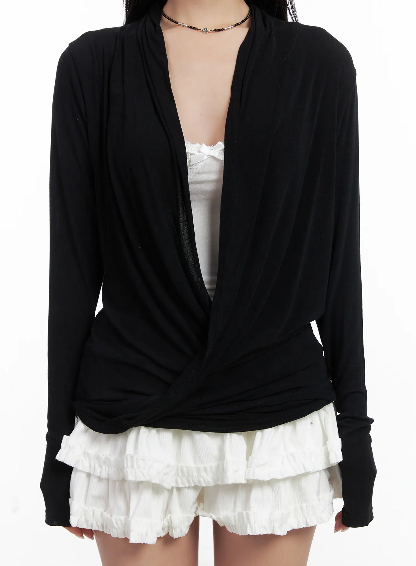 Casual V-Neck Long Sleeve Top CN528