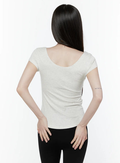 Basic Scoop Neck Short Sleeve Tee CU508