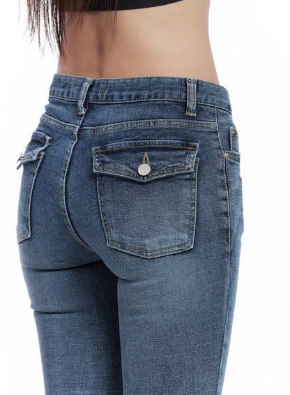 Beni Washed Flared Denim Jeans CL508