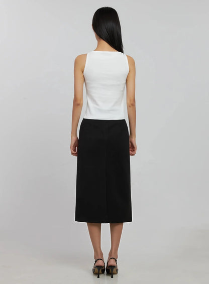 Boatneck Crop Tank Top IJ508