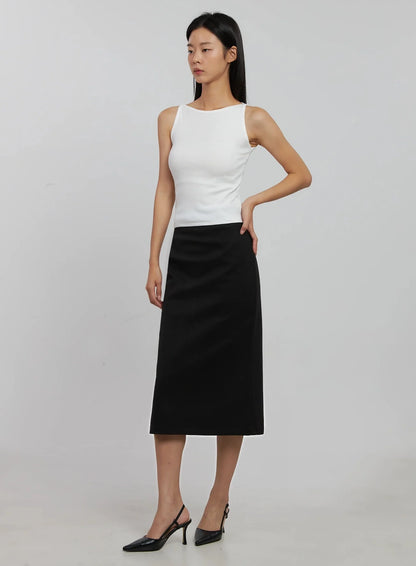 Boatneck Crop Tank Top IJ508
