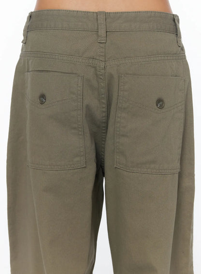 Adjustable Wide Leg Cargo Pants CA516