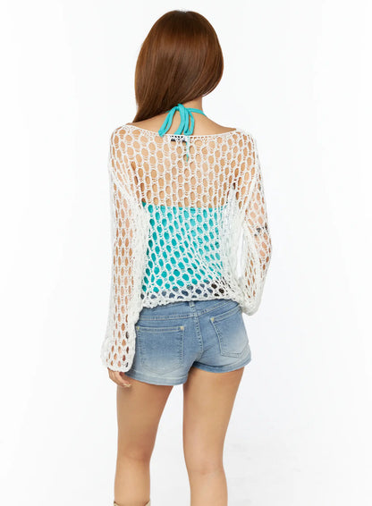 Chic Mesh Long Sleeve Top CU517
