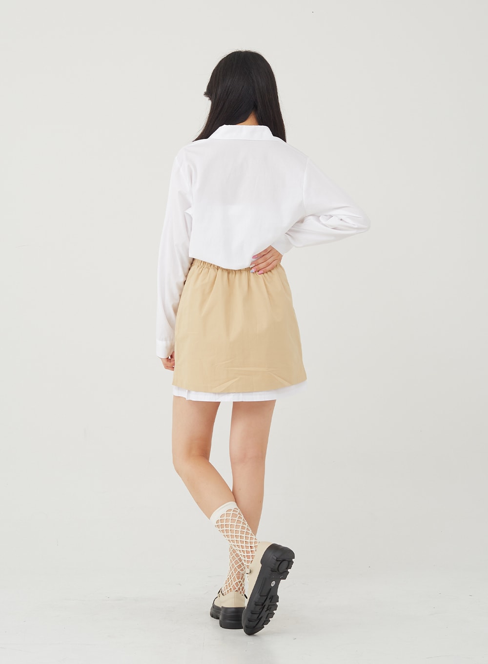 Basic Tone Down Color Crop Shirt BG23