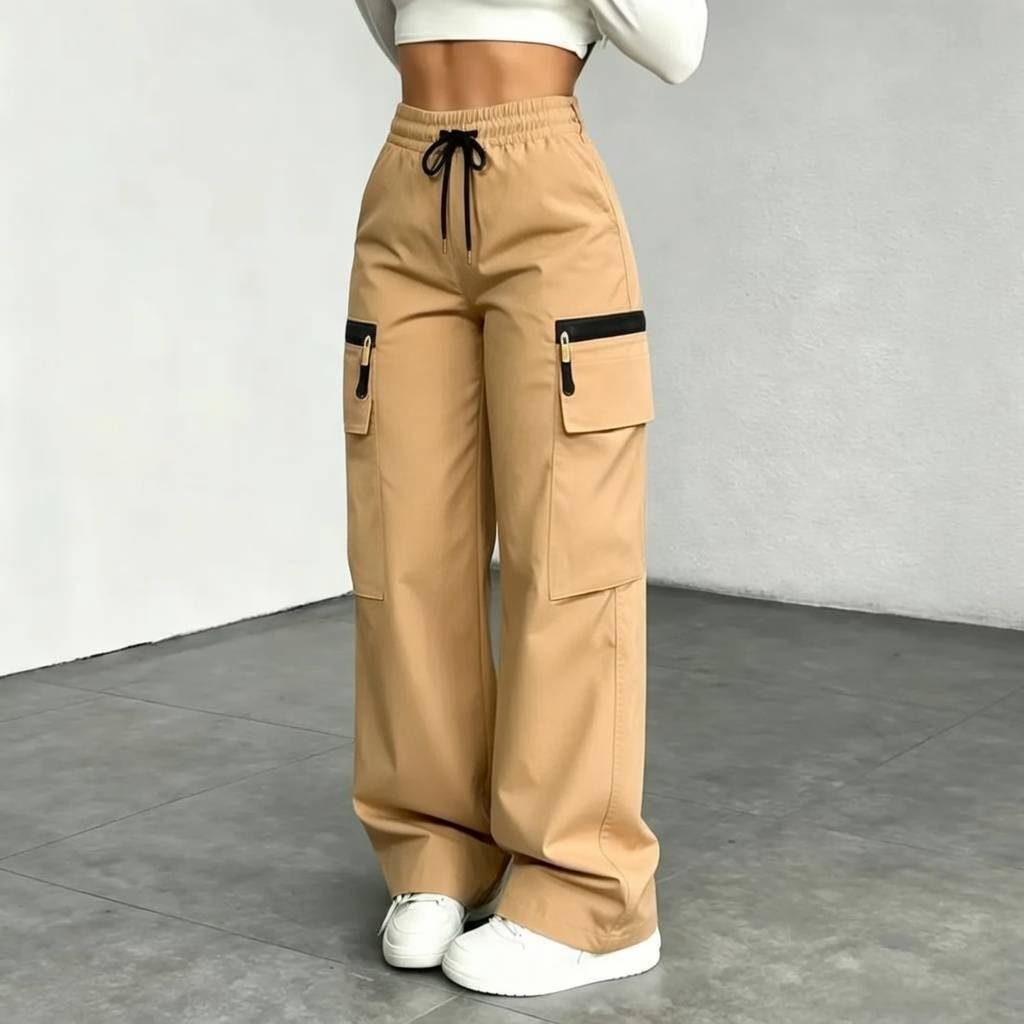 Women’s Lightweight Cargo Pants – Relaxed Fit with Multiple Utility Pockets