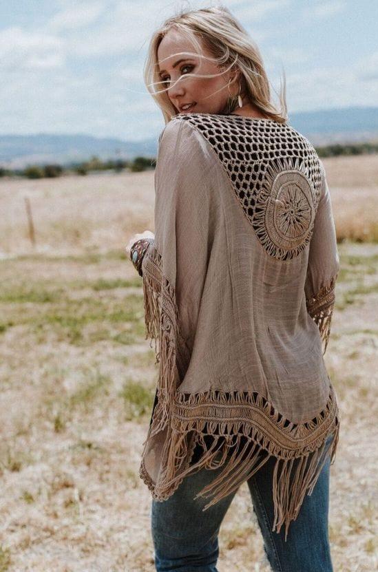 Dreamy Macramé Kimono - Mocha - Pre Order