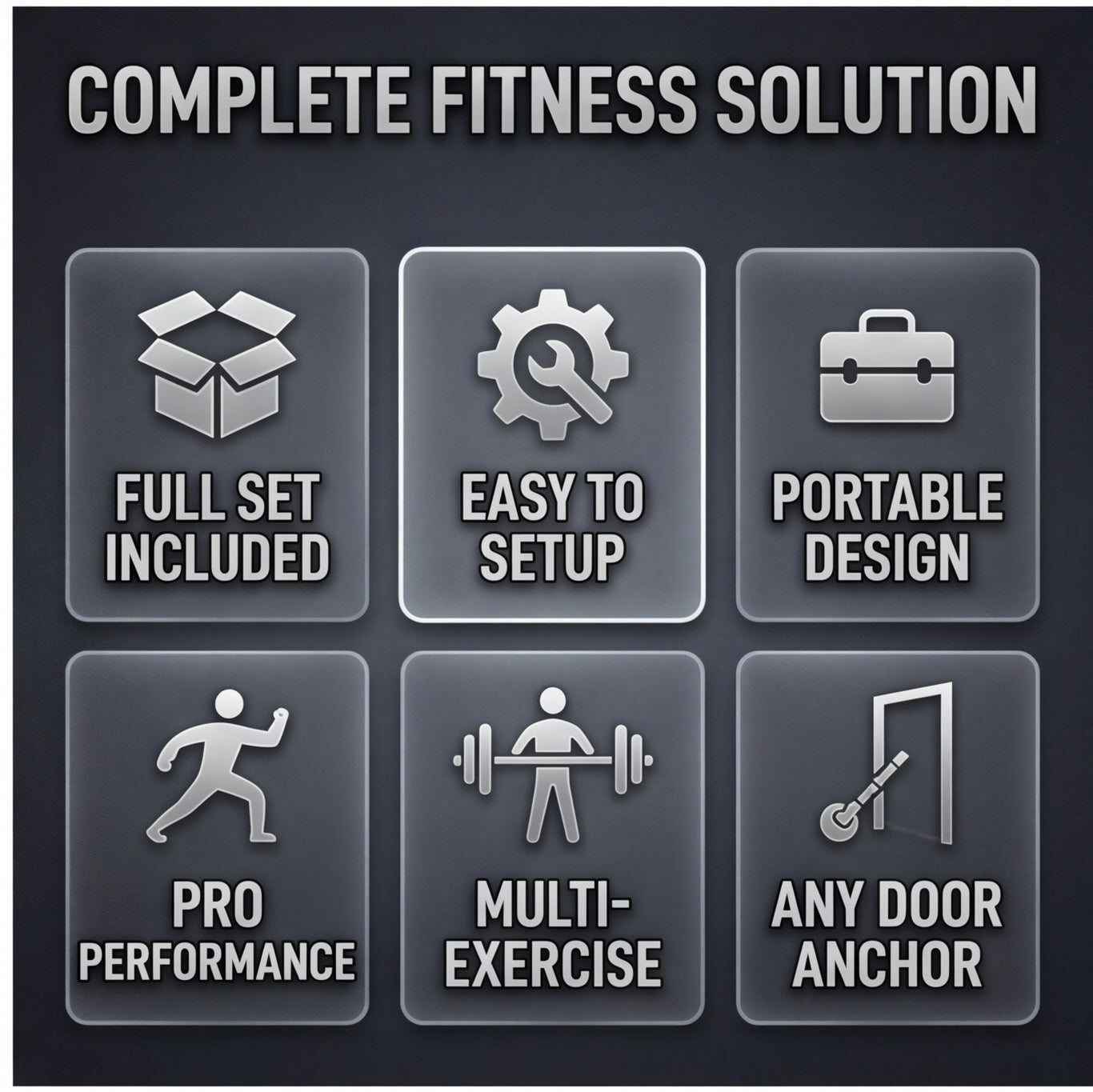 225LBS Heavy Duty Resistance Band Set with Handles – Portable Home Gym Workout Equipment for Full Body Training