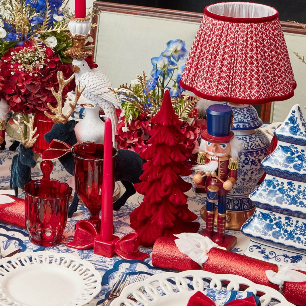 Red Ceramic Bow Candleholder (Pair)