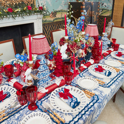 Red Ceramic Bow Candleholder (Pair)